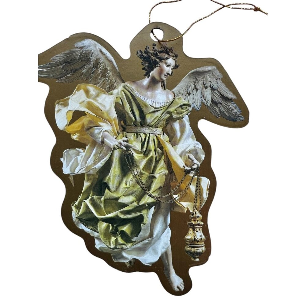 Baroque Angel Ornament Set Of 4 - Gold & Multicolor Design 5" Tall Hanging Decor - Picture 2 of 5